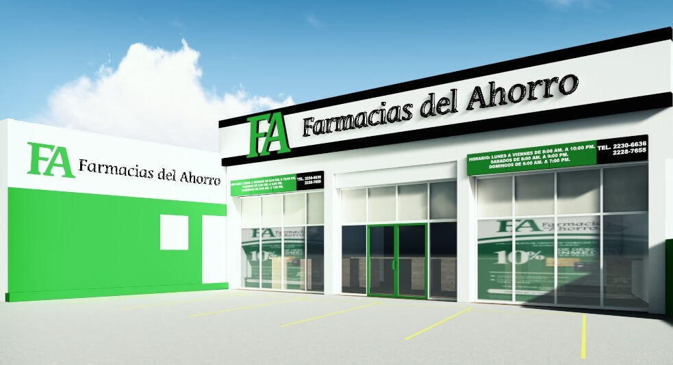 Diseño Fachada Farmacias Del Ahorro
